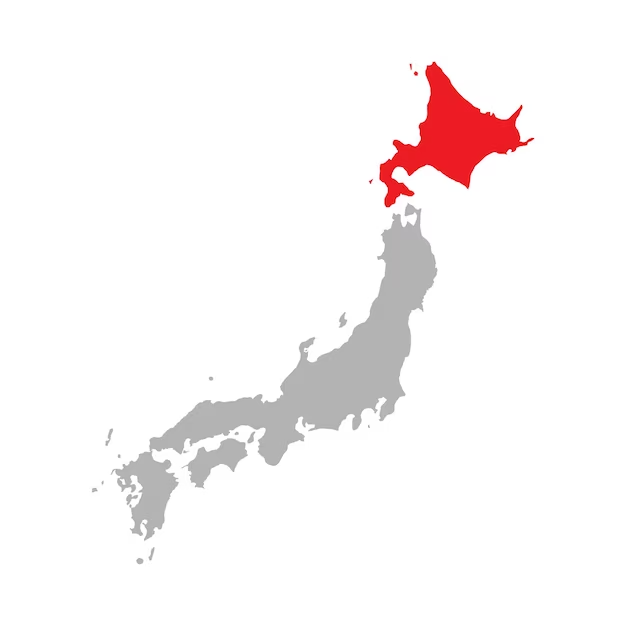 Hokkaido au japon, carte