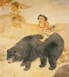 Kintaro chevauchant un ours