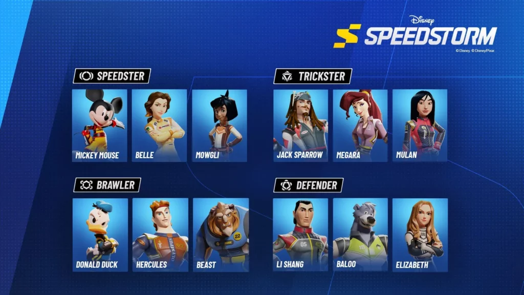 Disney SpeedStorm Roster